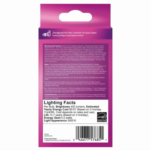 Philips 5.2-Watt (35-Watt) Replacement MR16 LED Light Bulbs Perspective: back