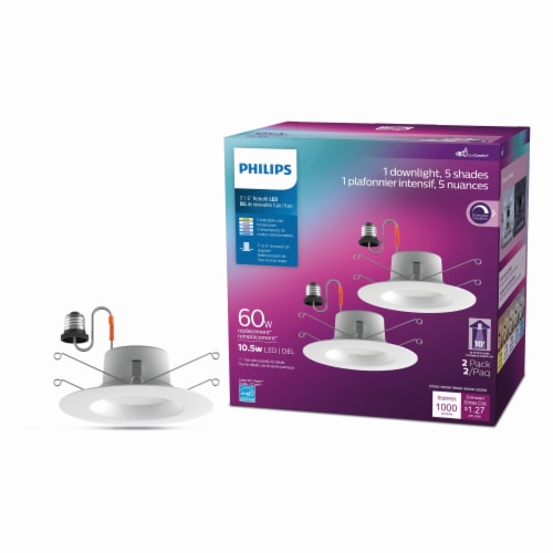 Philips 11.5-Watt (60-Watt) Retrofit Downright Dimmable Light Bulb -5 Shades of White Perspective: back