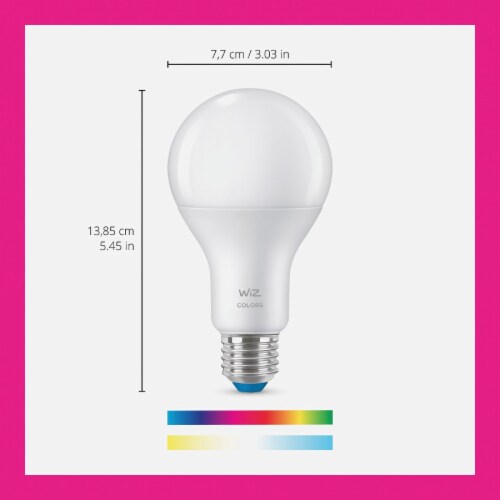 WiZ 14.5-Watt (100-Watt) A21 Wi-Fi LED Smart Color Light Bulb Perspective: back