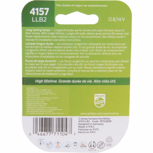 Philips LongerLife Miniature 4157LLB2 Perspective: back