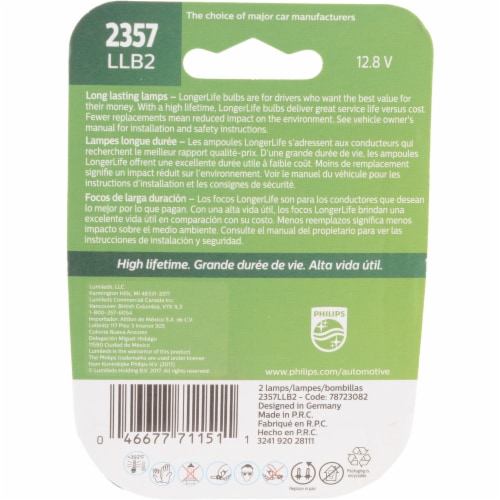 Philips LongerLife Miniature 2357LLB2 Perspective: back