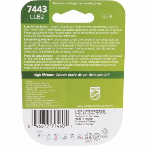 Philips LongerLife Miniature 7443LLB2 Perspective: back