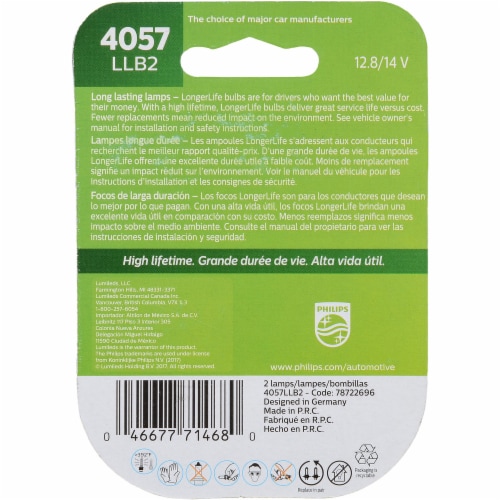 Philips LongerLife Miniature 4057LLB2 Perspective: back