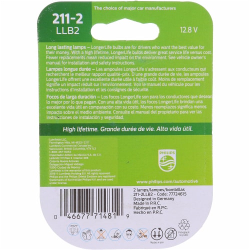 Philips LongerLife Miniature 211-2LLB2 Perspective: back