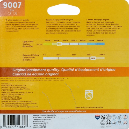 Philips Standard Headlight 9007B2 Perspective: back