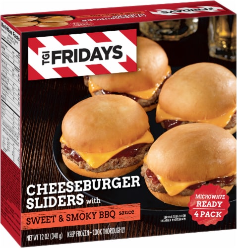 TGIF Cheeseburger Sliders with Sweet & Smoky BBQ Sauce Perspective: back