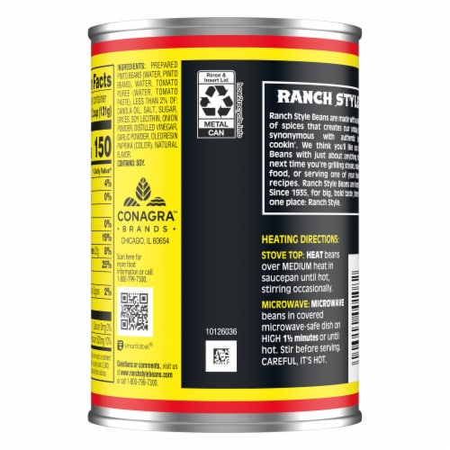 Ranch Style Canned Pinto Beans Perspective: back