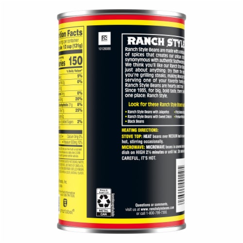Ranch Style Beans Canned Beans Perspective: back