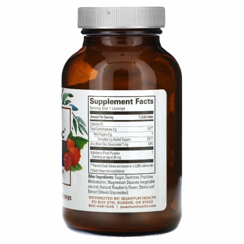 Quantum® Health TheraZinc® Elderberry Lozenges Perspective: back
