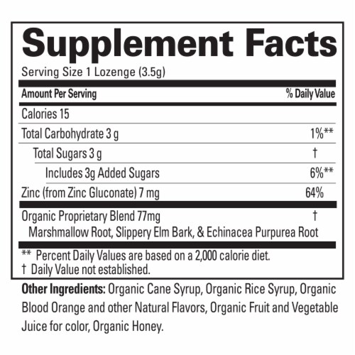 Quantum Health® TheraZinc® Blood Orange Lozenges Perspective: back