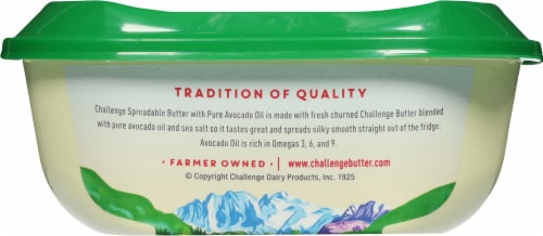 Challenge® Spreadable Pure Avocado Oil Butter Tub Perspective: back