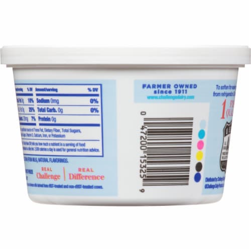 Challenge® Unsalted Whipped Butter Tub Perspective: back