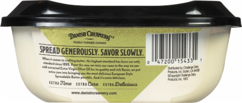 Danish Creamery® Extra Virgin Olive Oil European Style Spreadable Butter Perspective: back