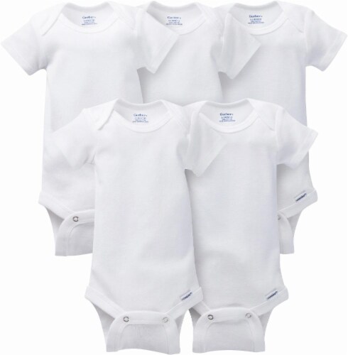 Gerber® Childrenswear Onesies Short-Sleeve Bodysuit - White - 5 Pack Perspective: back