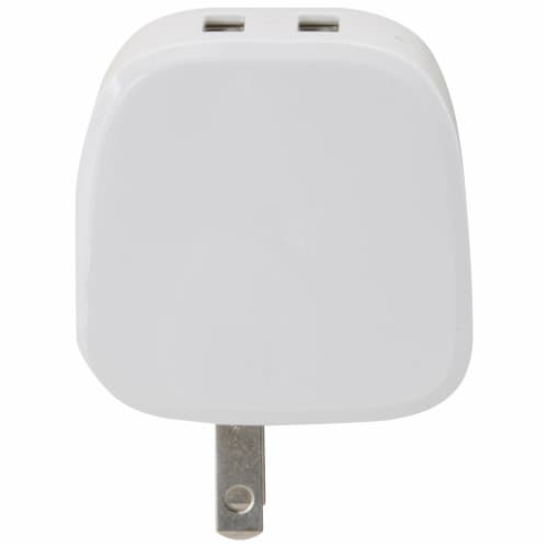 iLive AC to Dual White USB Wall Charger Perspective: back