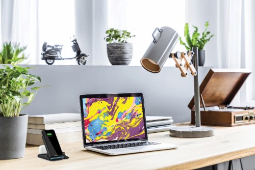 iLive 3-in-1 Wireless Charging Stand - Black Perspective: back