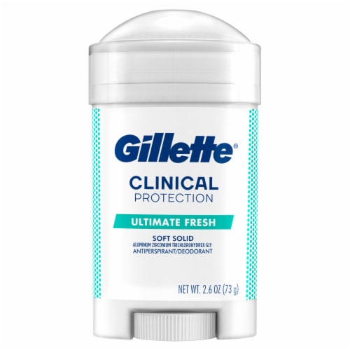 Gillette Clinical Ultimate Fresh 72 Hr Sweat Protection Soft Solid Antiperspirant Deodorant Perspective: back
