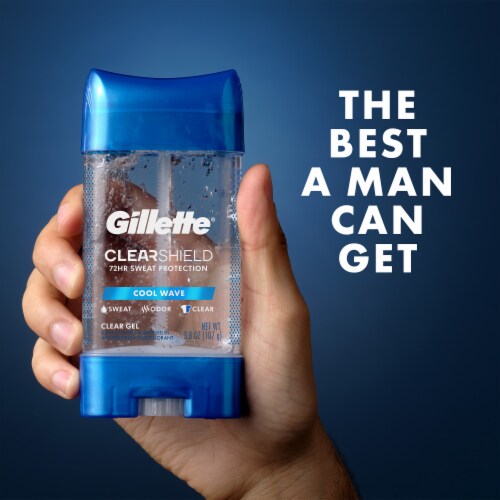 Gillette ClearShield for Men Antiperspirant Deodorant Clear Gel Cool Wave Scent 2-Pack Perspective: back