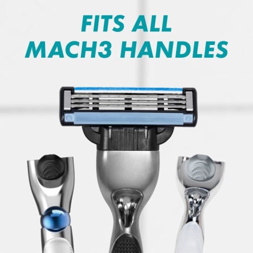 Gillette Mach3 Men's 3-Blade Razor Blades Refills Cartridges Perspective: back