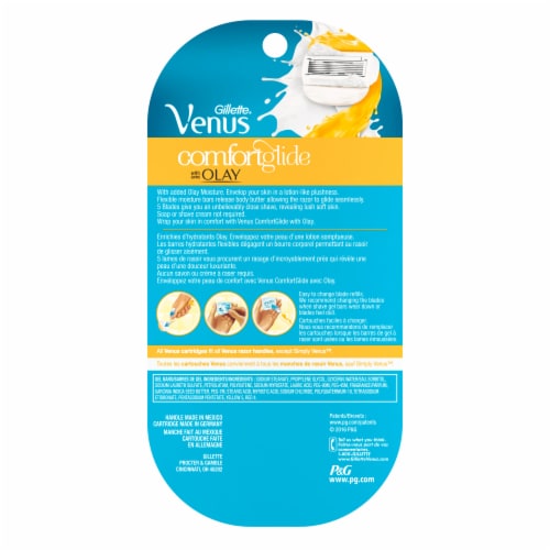 Venus ComfortGlide Plus Olay Coconut Women's Razor Handle and Blade Refills Cartridges Perspective: back