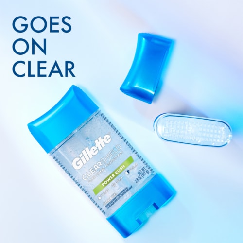 Gillette Power Rush Clear Gel Twin Pack Antiperspirant and Deodorant Perspective: back