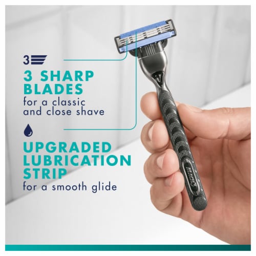Gillette® Mach3® Men's Razor Handle + Blade Refill Cartridge Perspective: back