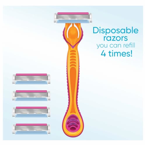 Gillette Simply Venus Refillable Disposable Razor Handle and Disposable Razor Refills Perspective: back