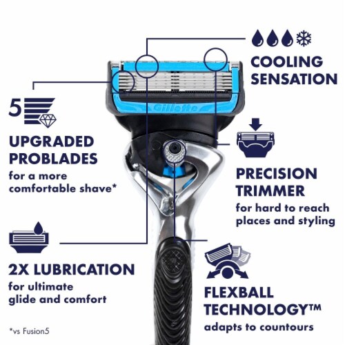 Gillette ProGlide Chill Men's Razors Handle and Blade Refill Cartridges Perspective: back