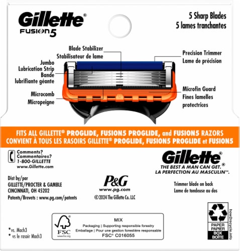 Gillette® Fusion 5 ProGlide Power Base Cartridges Perspective: back