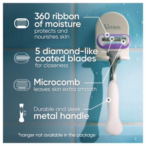 Gillette Venus Deluxe Smooth Platinum Women's Razors Handle and Cartridges Perspective: back