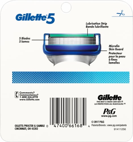Gillette® 5 Refill Cartridges Perspective: back