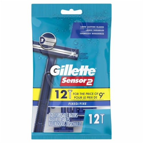 Gillette Sensor2 Fixed Head Disposable Razors Perspective: back