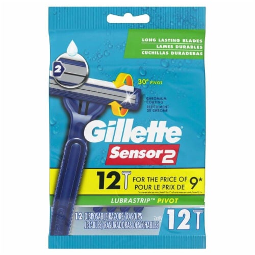 Gillette Sensor2 Pivoting Head Men's Disposable Razors Perspective: back