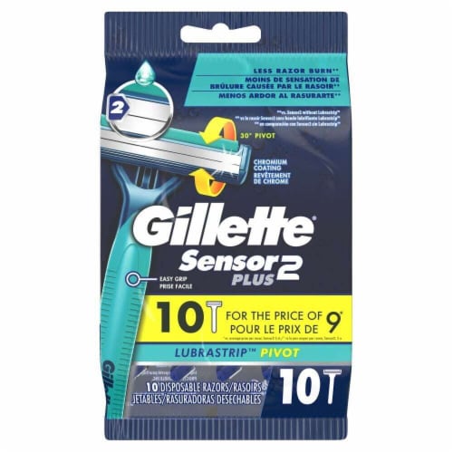 Gillette Sensor2 Plus Pivoting Head Men's Disposable Razors Perspective: back