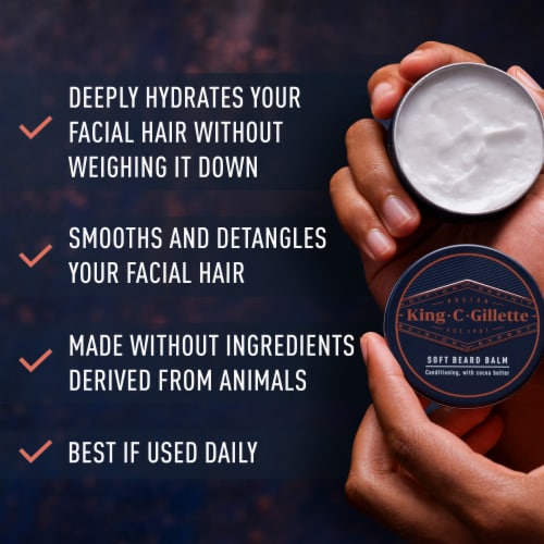 King C. Gillette Men's Soft Beard Balm Perspective: back