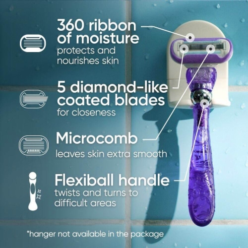 Gillette Venus Women's Deluxe Smooth Swirl 5-Blade Razors Handle and Blade Refill Cartridges Perspective: back