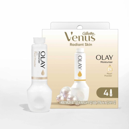Gillette Venus Radiant Skin Pearl Powder Olay Razor Moisturizer Refills Perspective: back