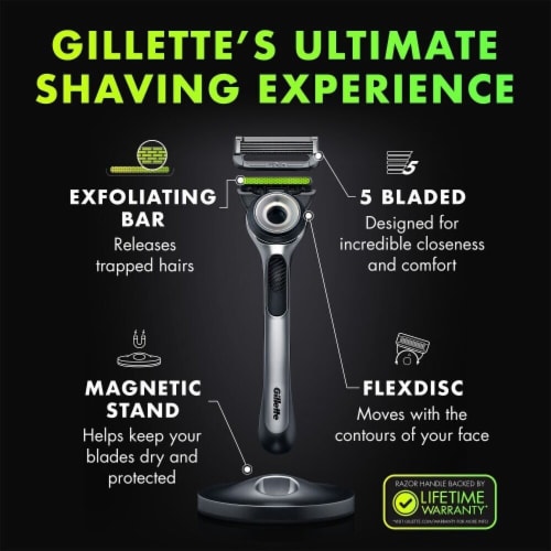 GilletteLabs by Gillette Men's Exfoliating Razor + Blade Refill Cartridges Perspective: back