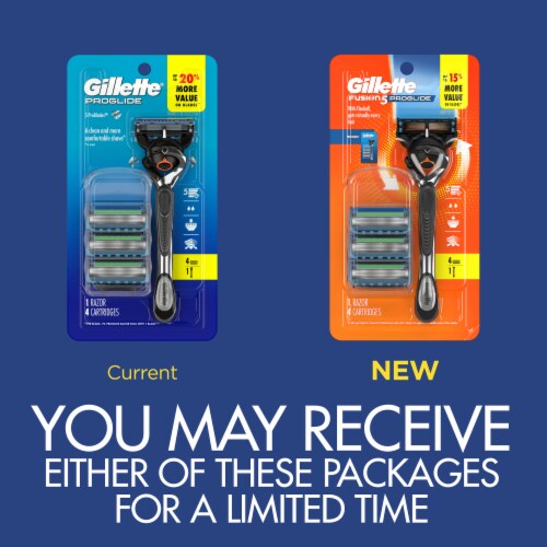Gillette ProGlide Men's 5-Blade Razor Handle + Blade Refill Cartridges Value Pack Perspective: back