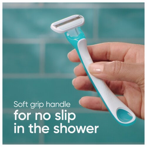 Gillette Venus Tropical Women's Disposable Razors + Ultra Sensitive Shave Gel Holiday Gift Set Perspective: back