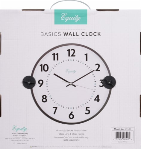 Equity® by La Crosse 14-Inch Analog Wall Clock - White/Black Perspective: back