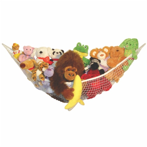 Baby Buddy Up & Away Kids Stuffed Animal Toy Hammock Organize, 2pk, White Perspective: back