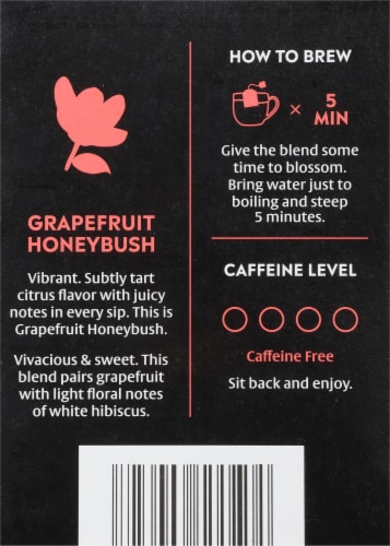 Choice Organics™ Grapefruit Honeybush Herbal Tea Bags Perspective: back