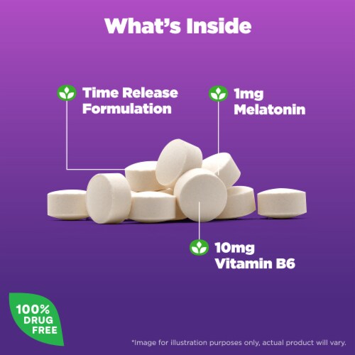 Natrol® Melatonin Sleep Aid Supplement Time Release Tablets Perspective: back