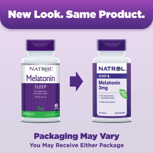 Natrol® Melatonin Sleep Aid Supplement Tablets Perspective: back