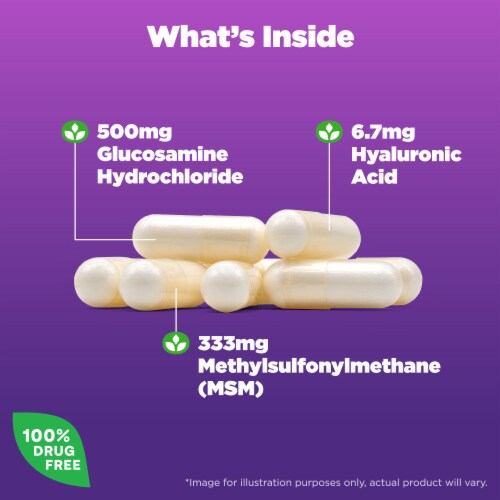 Natrol® Joint Mobility Glucosamine Hyaluronic Acid and MSM Capsules Perspective: back