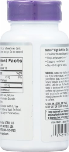 Natrol High Caffeine Perspective: back