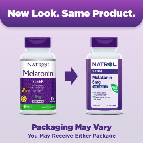 Natrol® Sleep Melatonin Time Release Tablets 5 mg Perspective: back