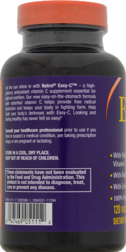 Natrol Easy-C Vegetarian Tablets 1000mg Perspective: back