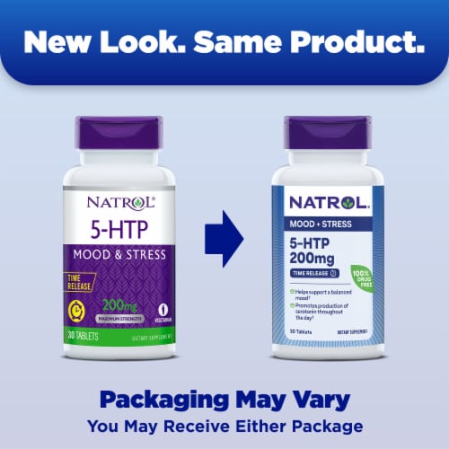 Natrol® Mood & Stress Five-HTP Time Release Tablets Perspective: back